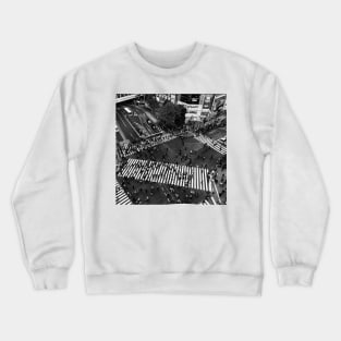 Japan Shibuya Crossing Monochrome Edition Crewneck Sweatshirt